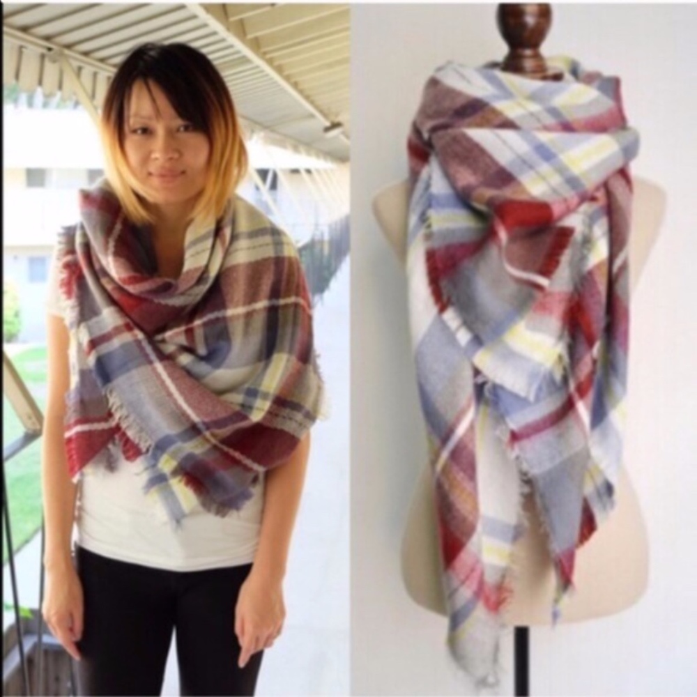 CELINE hello fall scarf - BLUE MIX - Picture 1 of 5